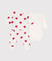 Completo con 3 pezzi a righe in cotone per bebè bianco MARSHMALLOW/rosso TERKUIT