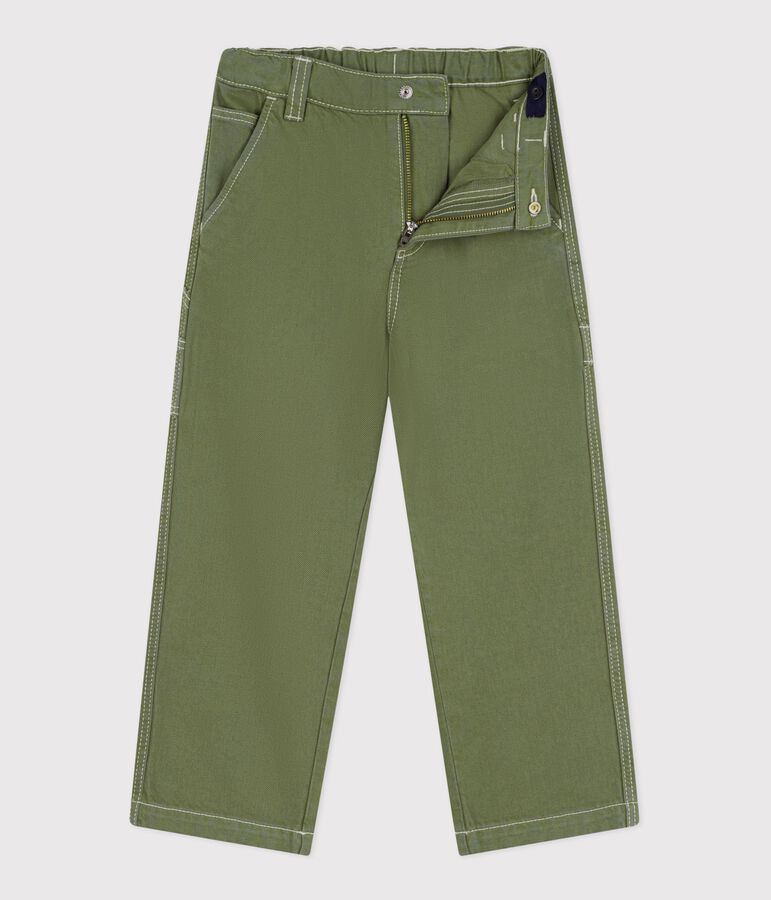 Pantaloni carpenter in cotone bambino verde