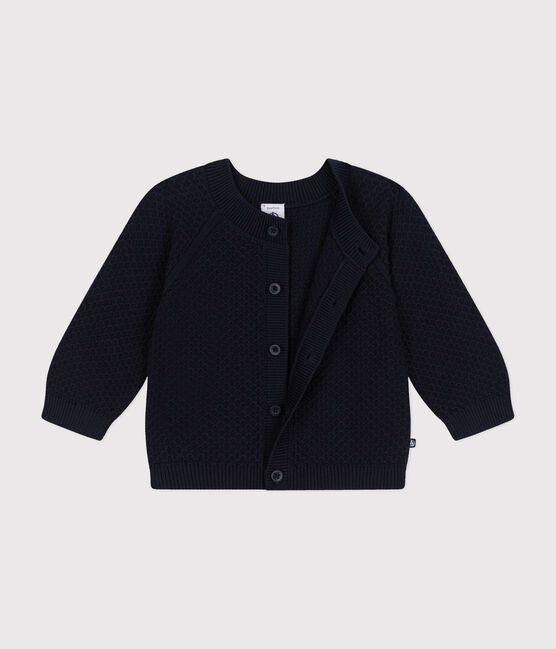 Cardigan in tricot di cotone bebè blu SMOKING