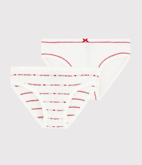 Confezione da 2 slip "Petit Bateau Je t'aime" bambina variante 1