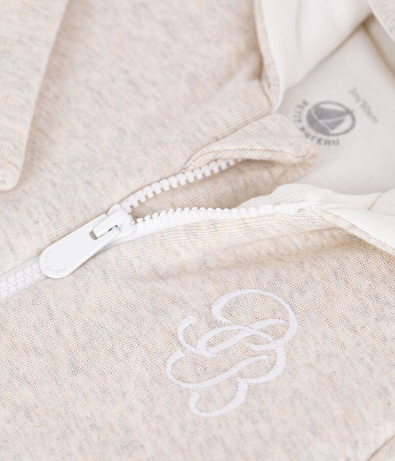 Tutina imbottita con cappuccio e piedini tinta unita neonato beige MONTELIMAR CHINE