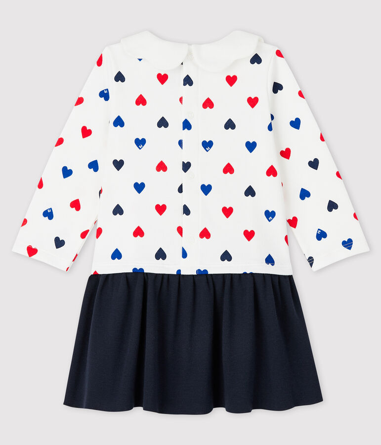 Abito a maniche lunghe da neonata bianco/multicolore