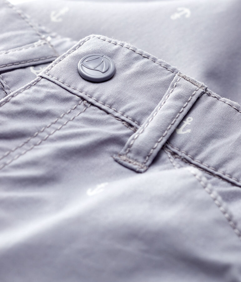 Pantaloni in twill con ricami beb&egrave; maschio grigio CONCRETE