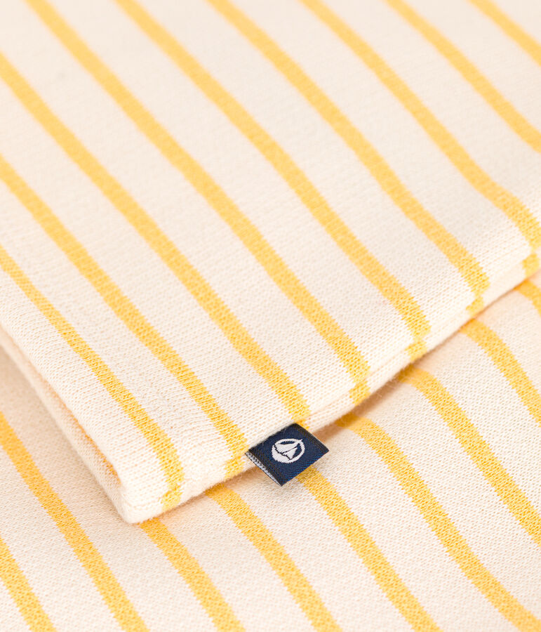 Set 2 pezzi beb&egrave; in tessuto felpato garzato ecru/giallo