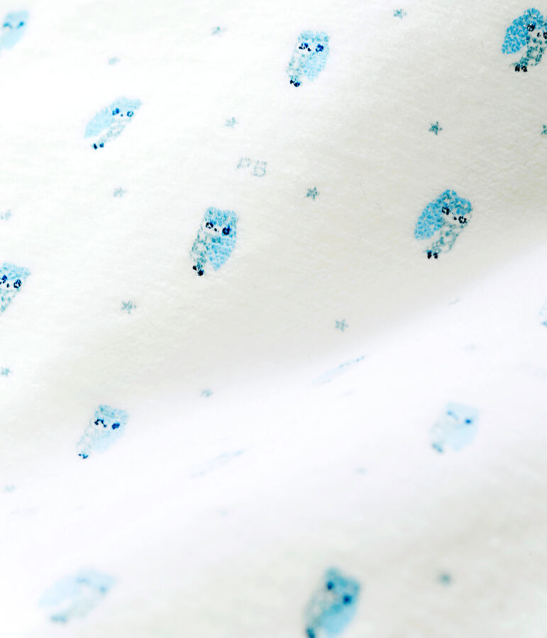 Sacco nanna stampato per beb&eacute; maschio in ciniglia bianco/multicolore