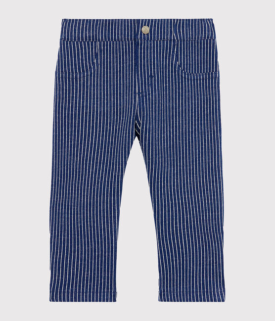 Pantalone maschietto in maglia a righe blu SMOKING/bianco MARSHMALLOW