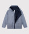 Giacca  antivento calda in poliestere riciclato bambino unisex blu SMOKING/bianco MARSHMALLOW