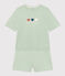Pigiama short e t-shirt in cotone a tinta unita donna verde HERBIER