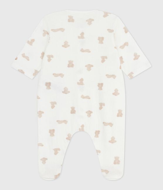 Pigiama in tubique con stampa neonato MARSHMALLOW/ BRUN