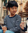 T-shirt a maniche lunghe in tubique bambino blu SMOKING/bianco MARSHMALLOW