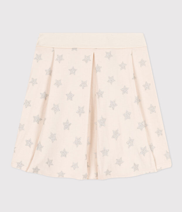 Gonna in tubique stampato bambina ecru/grigio