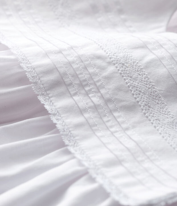 Abito da cerimonia senza maniche in popeline beb&egrave; femmina bianco