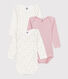 Set di body a maniche lunghe in cotone con stampa a fiori neonato