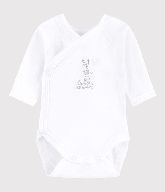 Body incrociato a manica lunga bebè unisex bianco ECUME
