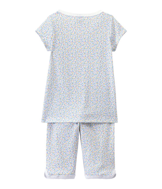Pigiama corto bambina stampato bianco ECUME/bianco MULTICO