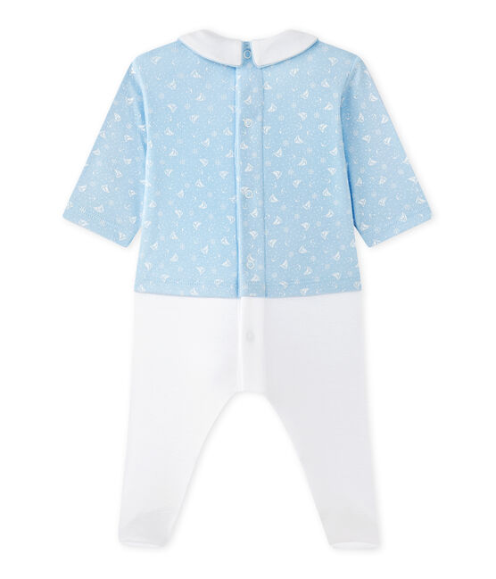 Tutina per bebé maschio doppio tessuto blu TOUDOU/bianco ECUME