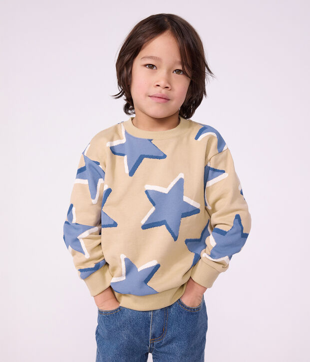 Felpa in cotone con stelle stampate bambino multicolore/blu/multicolore