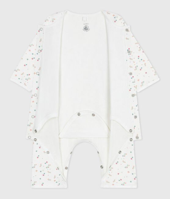Bodyjama senza piedini in cotone con stampa a fiori neonato bianco MARSHMALLOW/bianco MULTICO