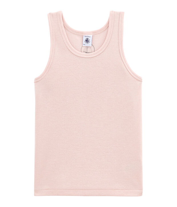 Canotta per bambina in lana e cotone rosa