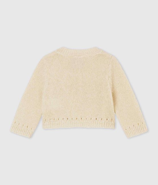 Cardigan per bebé femmina bianco MARSHMALLOW/giallo DORE