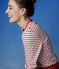 T-shirt marinière in cotone Donna bianco MARSHMALLOW/rosso TERKUIT