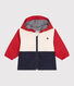 Giacca a vento con stampa color block, fodera millerighe neonato
