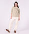 Marini&egrave;re a maniche lunghe in cotone donna beige/bianco