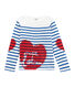 Maglia alla marinara da bambina con decorazioni creative