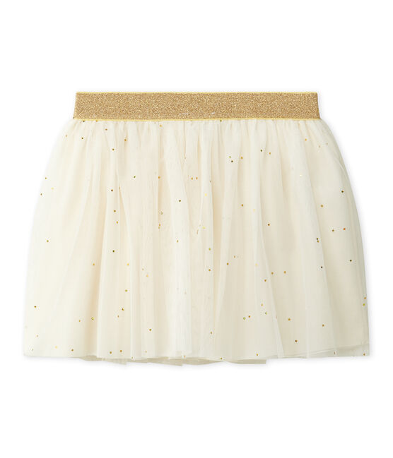 Gonna per bambina in tulle stellata beige COQUILLE/giallo DORE