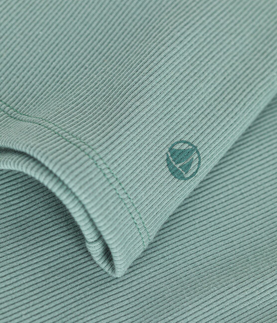 T-shirt L'Iconique donna in costa 2x2 con collo a lupetto verde PAUL