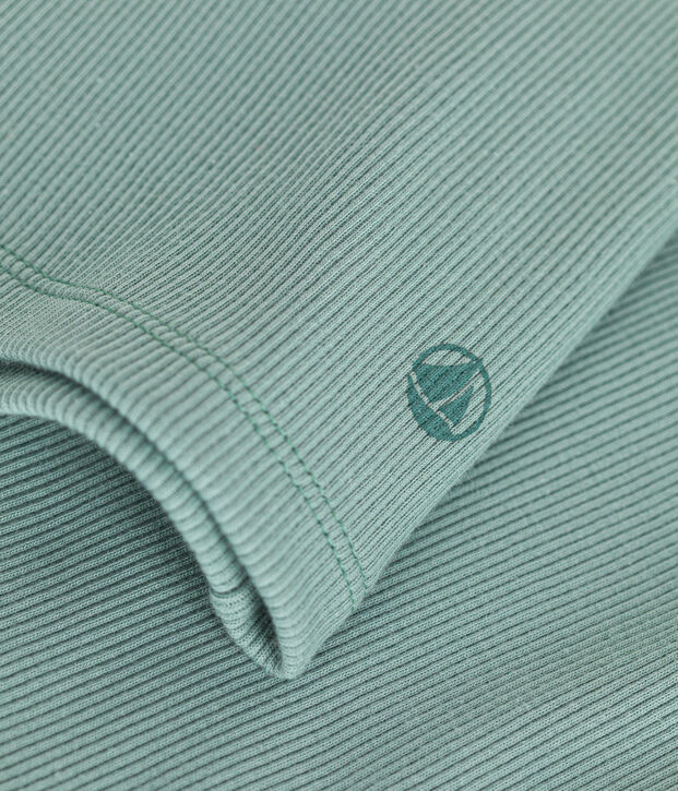 T-shirt L'Iconique donna in costa 2x2 con collo a lupetto verde