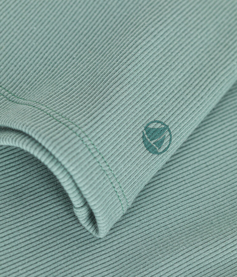 T-shirt L'Iconique donna in costa 2x2 con collo a lupetto verde