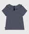 T-shirt a maniche corte a righe bambina blu SMOKING/bianco MARSHMALLOW