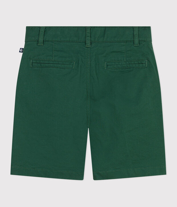 Bermuda corti in serge di cotone tinta unita bambino verde