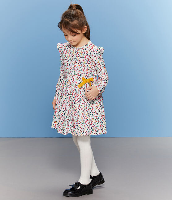 Abito stampato bambina bianco MARSHMALLOW/bianco MULTICO