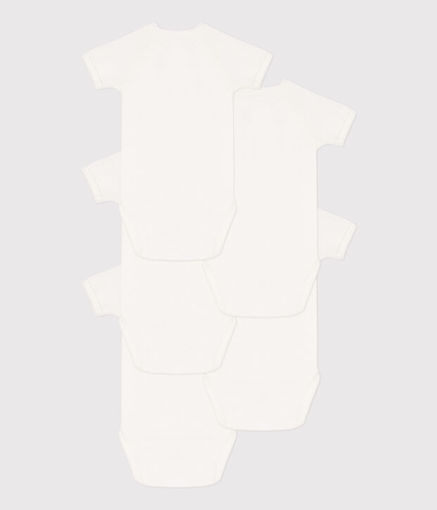 Confezione da 5 body incrociati a maniche corte in cotone multicolore