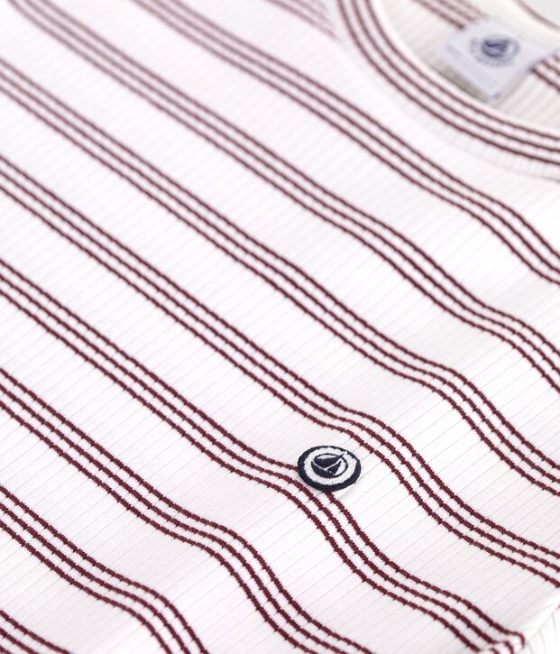 T-shirt a maniche corte in cotone a righe donna bianco/rosso