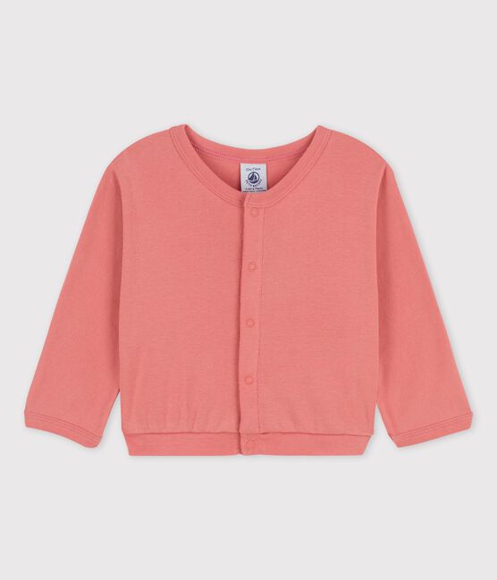 Cardigan in cotone neonato rosa PAPAYE