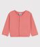 Cardigan in cotone neonato rosa PAPAYE