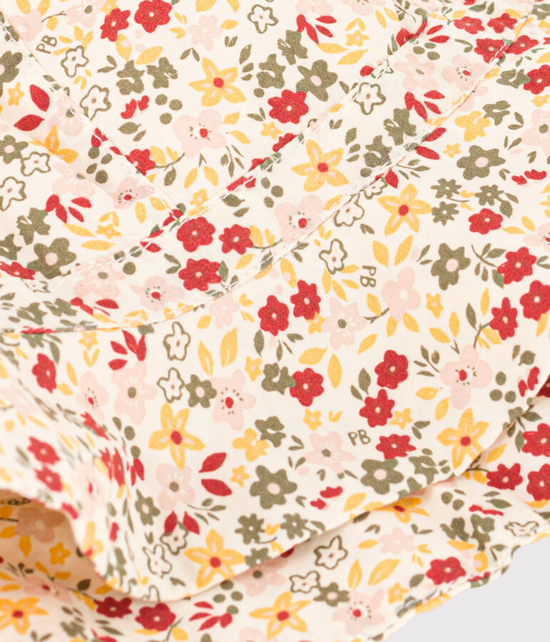 Cappellino a fiori beb&egrave; ecru/multicolore