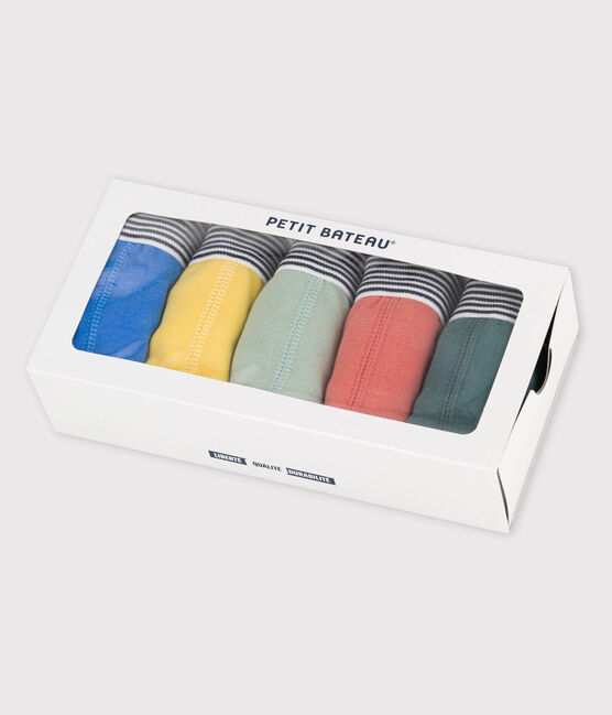 Confezione da 5 boxer a tinta unita bambino in cotone variante 1