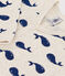 Pigiama senza piedi in cotone motivo balene marine beige MONTELIMAR/blu MEDIEVAL