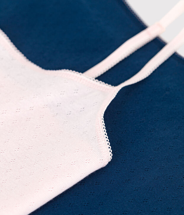 Set di 2 canotte con spalline sottili in cotone donna multicolore