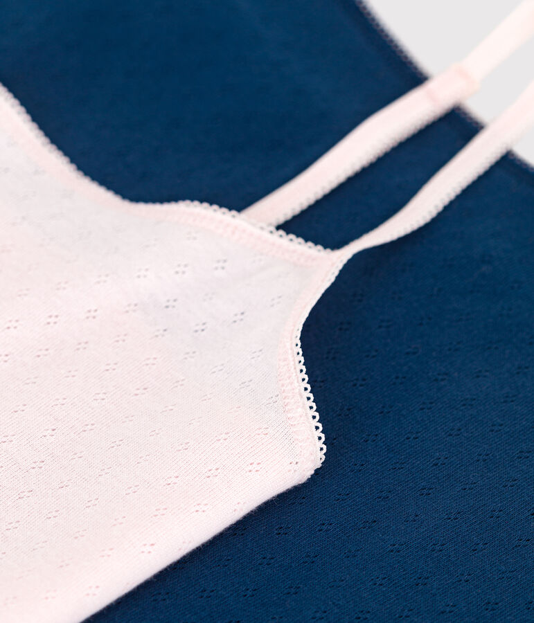 Set di 2 canotte con spalline sottili in cotone donna multicolore