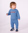 Joggers in cotone tinta unita neonato blu