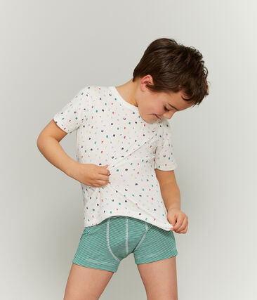Boxers Petit Bateau Garçon - Lot De 3 En Coton, Ceinture Recouverte Imprimé - Sous-vêtements Enfants