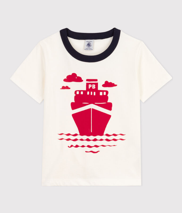 T-shirt  maniche corte in cotone bambino bianco