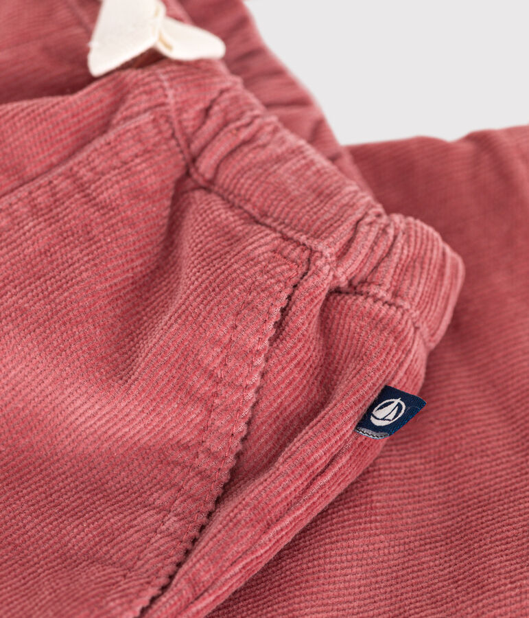 Pantaloni in velluto neonato rosa