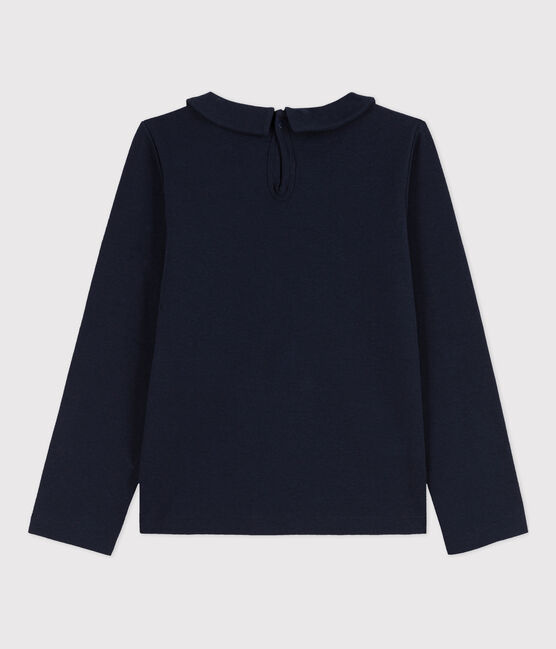T-shirt maniche lunghe in cotone bambina blu SMOKING