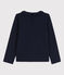 T-shirt maniche lunghe in cotone bambina blu SMOKING